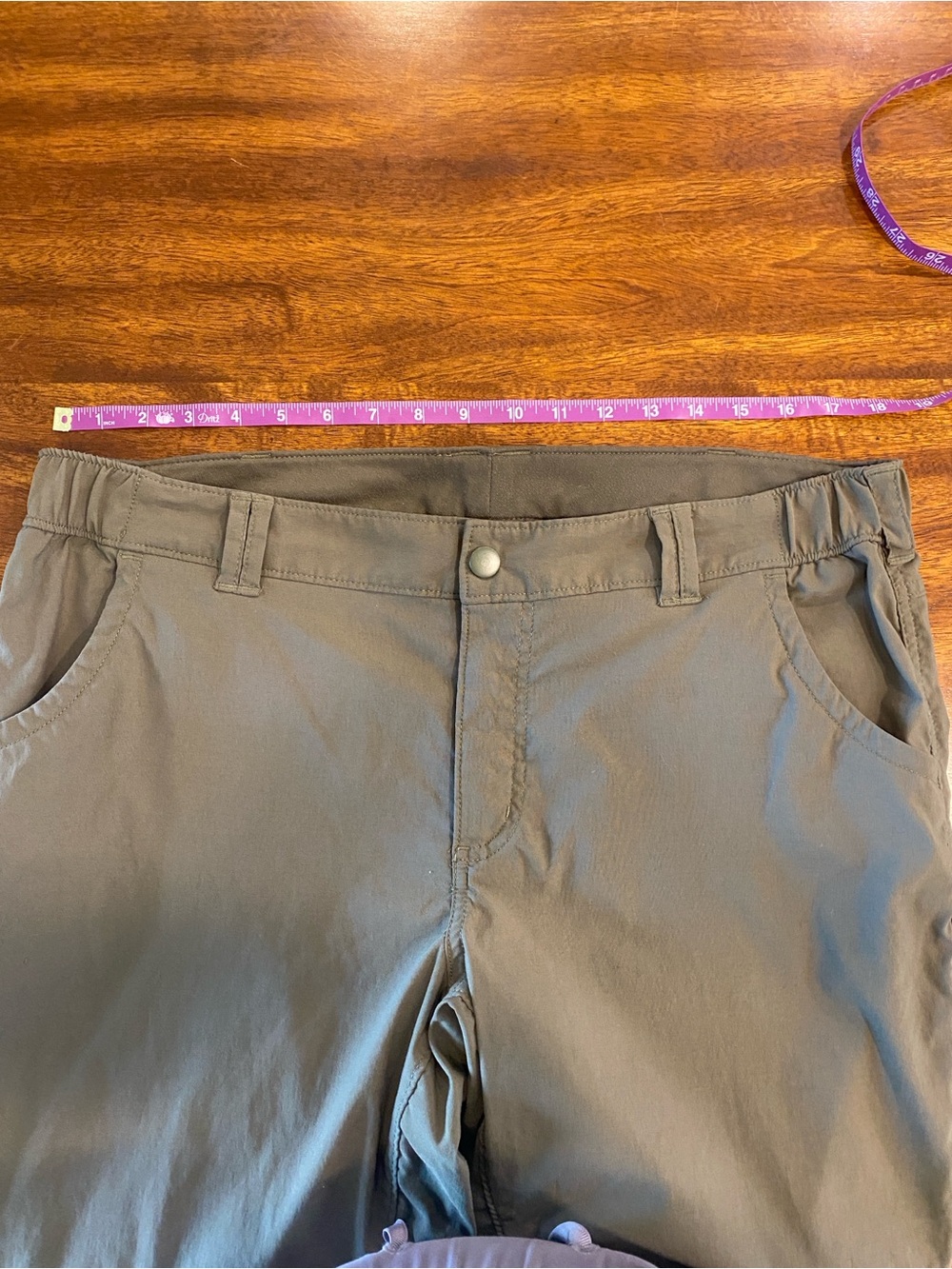 Duluth trading Co womens dry on the fly pants size 14 x 31 olive green outdoors - Picture 6 of 8